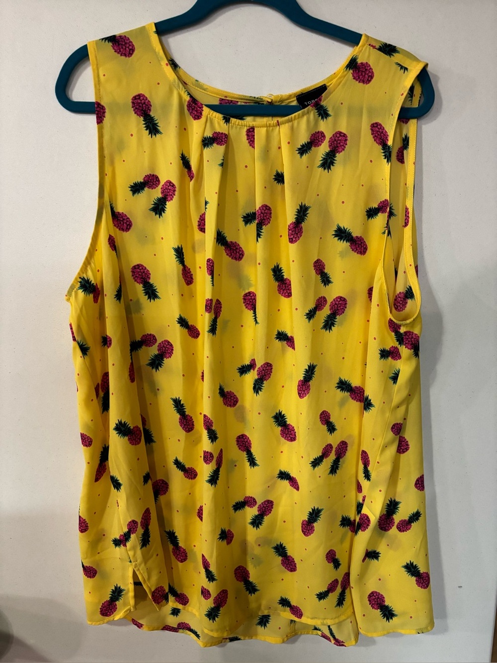 TORRID SZ 3 WOMENS BLOUSE W PINEAPPLES TUNIC EUC TOP SHIRT 3X